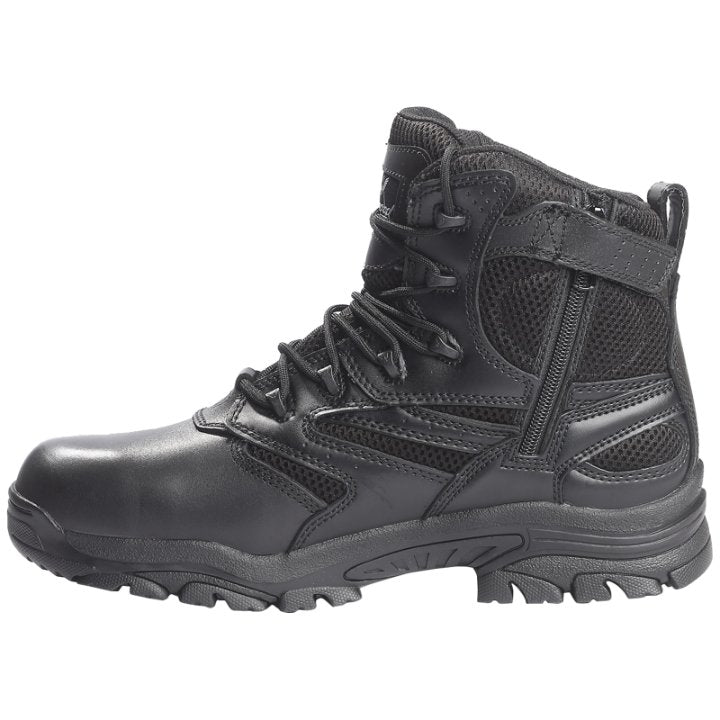 Thorogood Deuce 6 Inch Waterproof Side Zip Leather Men's Tactical Boots#color_black