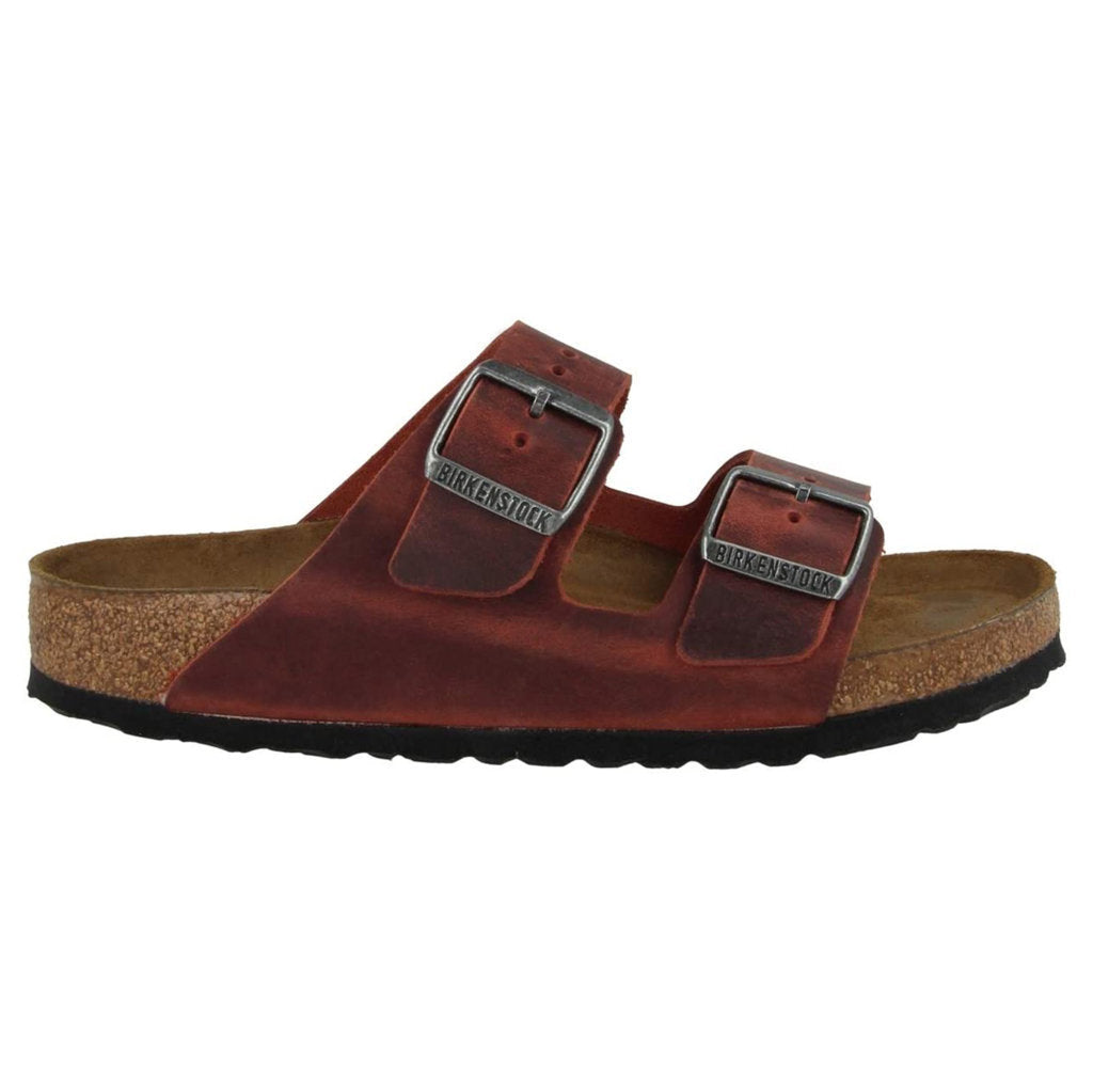 Birkenstock Arizona BS Waxy Leather Unisex Sandals#color_earth red