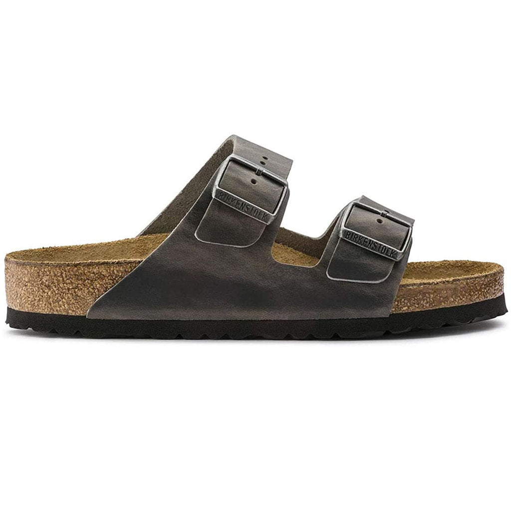 Birkenstock Arizona BS Waxy Leather Unisex Sandals#color_iron