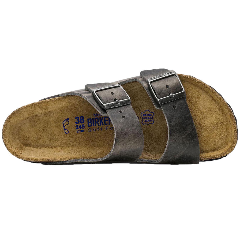 Birkenstock Arizona BS Waxy Leather Unisex Sandals#color_iron