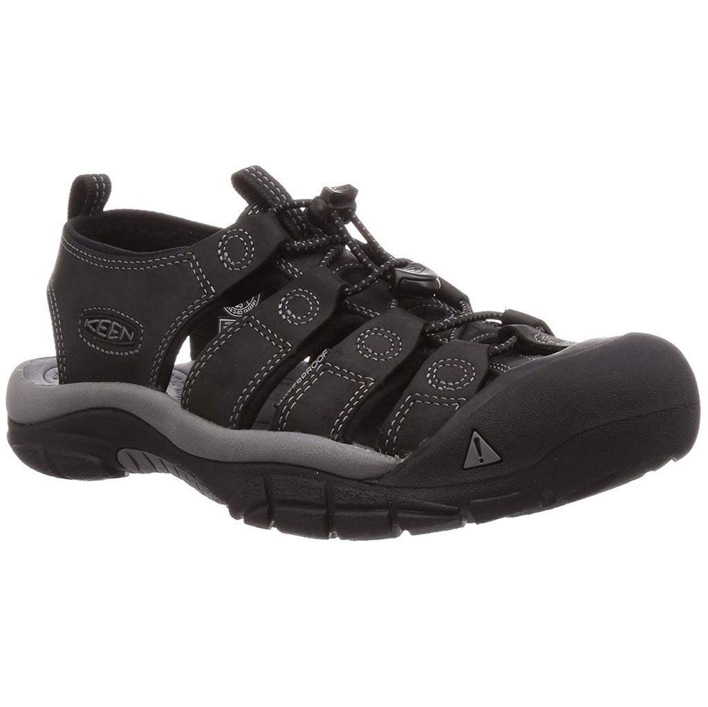 Keen Newport Leather Mens Sandals#color_black steel grey