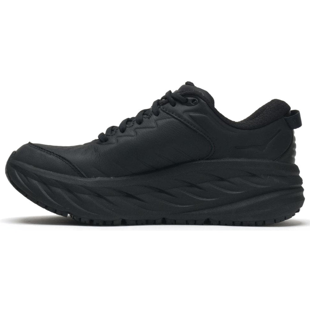 Hoka One One Bondi SR Leather Mens Sneakers#color_black