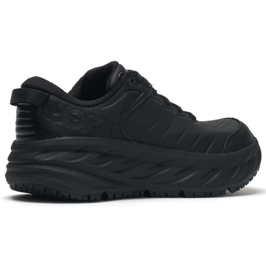 Hoka One One Bondi SR Leather Mens Sneakers#color_black