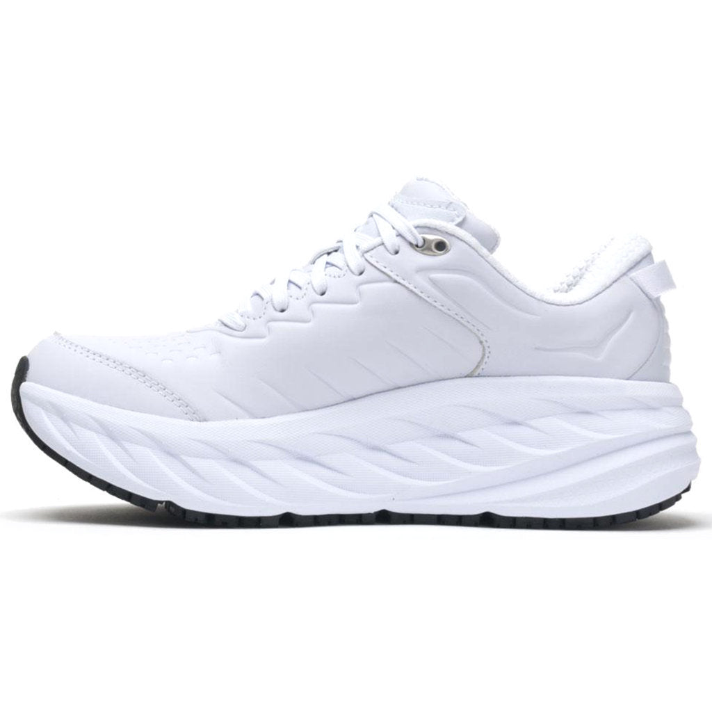 Hoka One One Bondi SR Leather Mens Sneakers#color_white