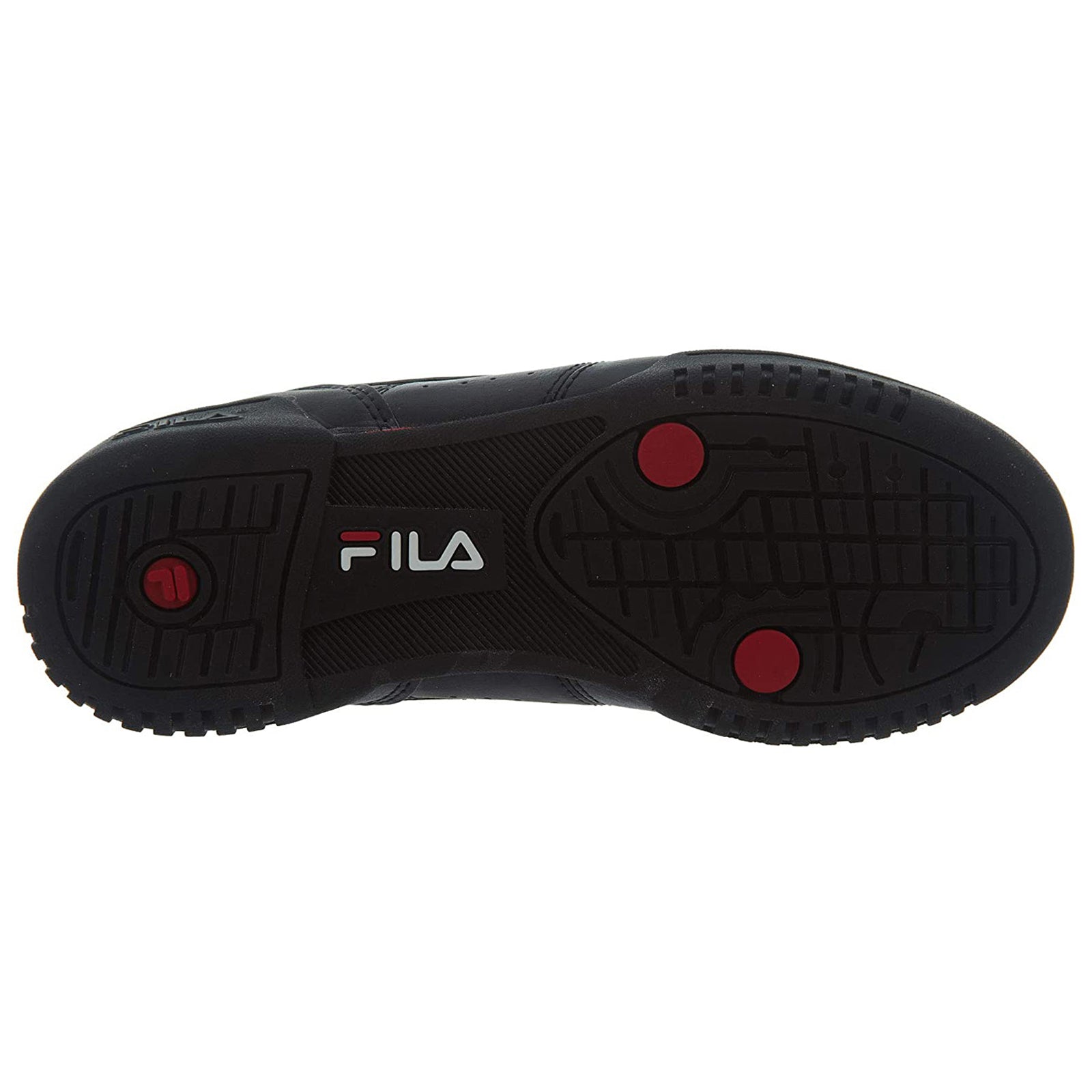 Fila Original Fitness 3VF80105-970 Leather Synthetic Youth Trainers - Black White Red - 37.5#color_black white red