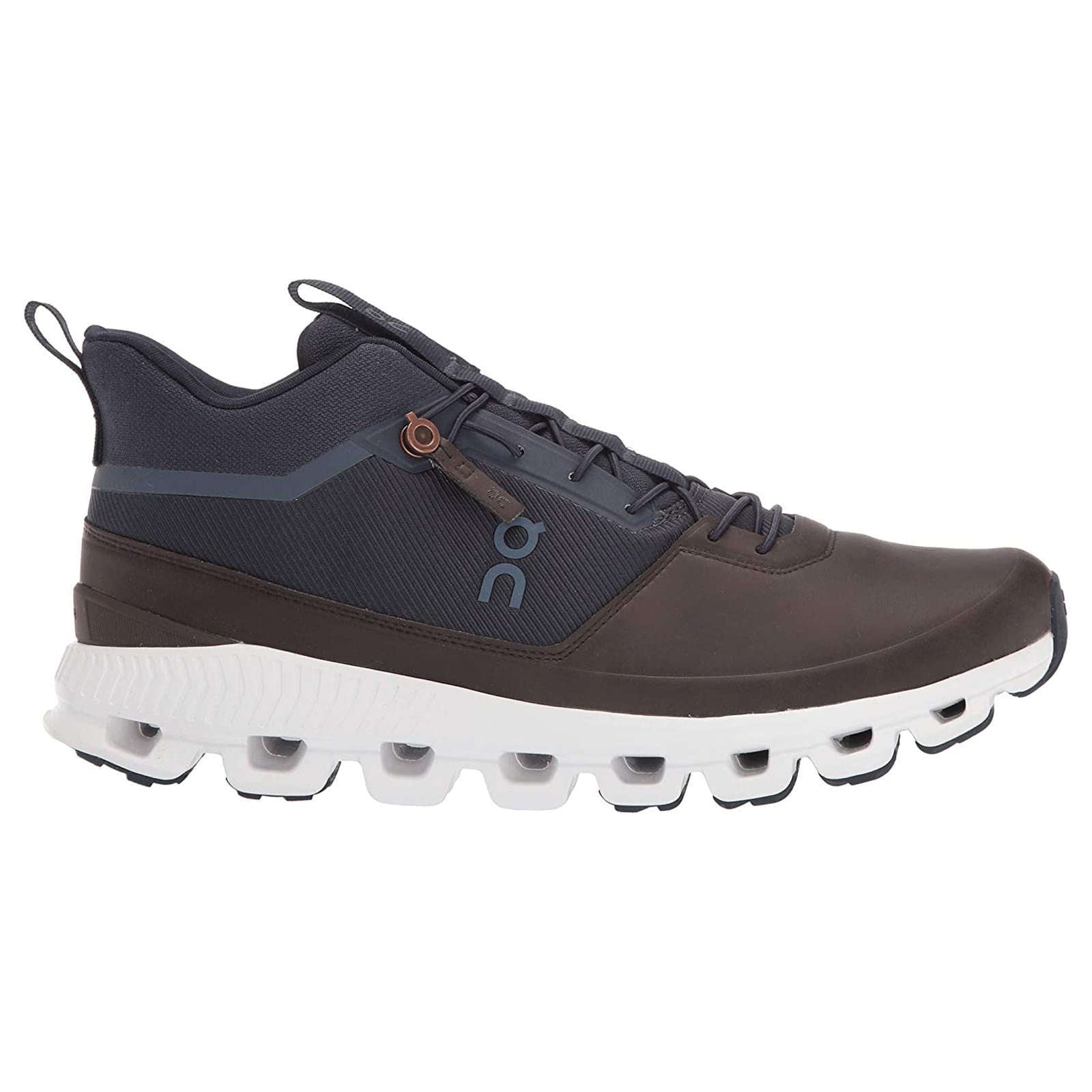 On Running Cloud Hi Waterproof Mesh Men's Low-Top Sneakers#color_ink brown