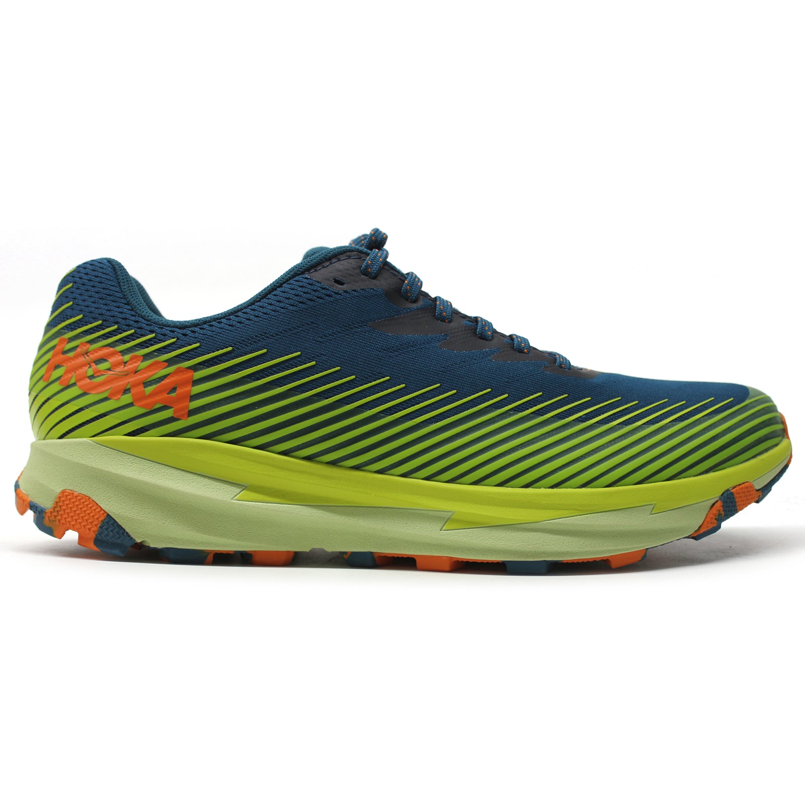 Hoka Torrent 2 1110496-BCEP Synthetic Textile Mens Trainers - Blue Coral Evening Primrose - 11.5#color_blue coral evening primrose