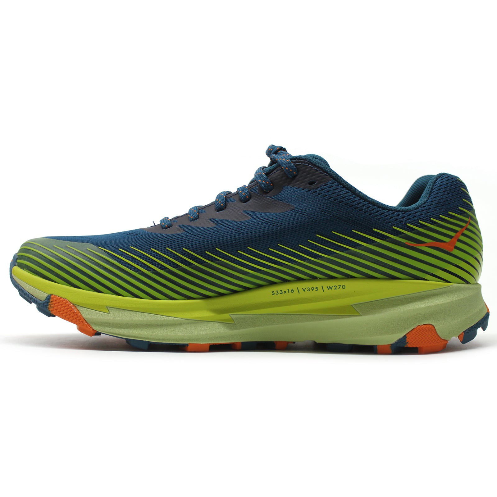 Hoka Torrent 2 1110496-BCEP Synthetic Textile Mens Trainers - Blue Coral Evening Primrose - 11.5#color_blue coral evening primrose