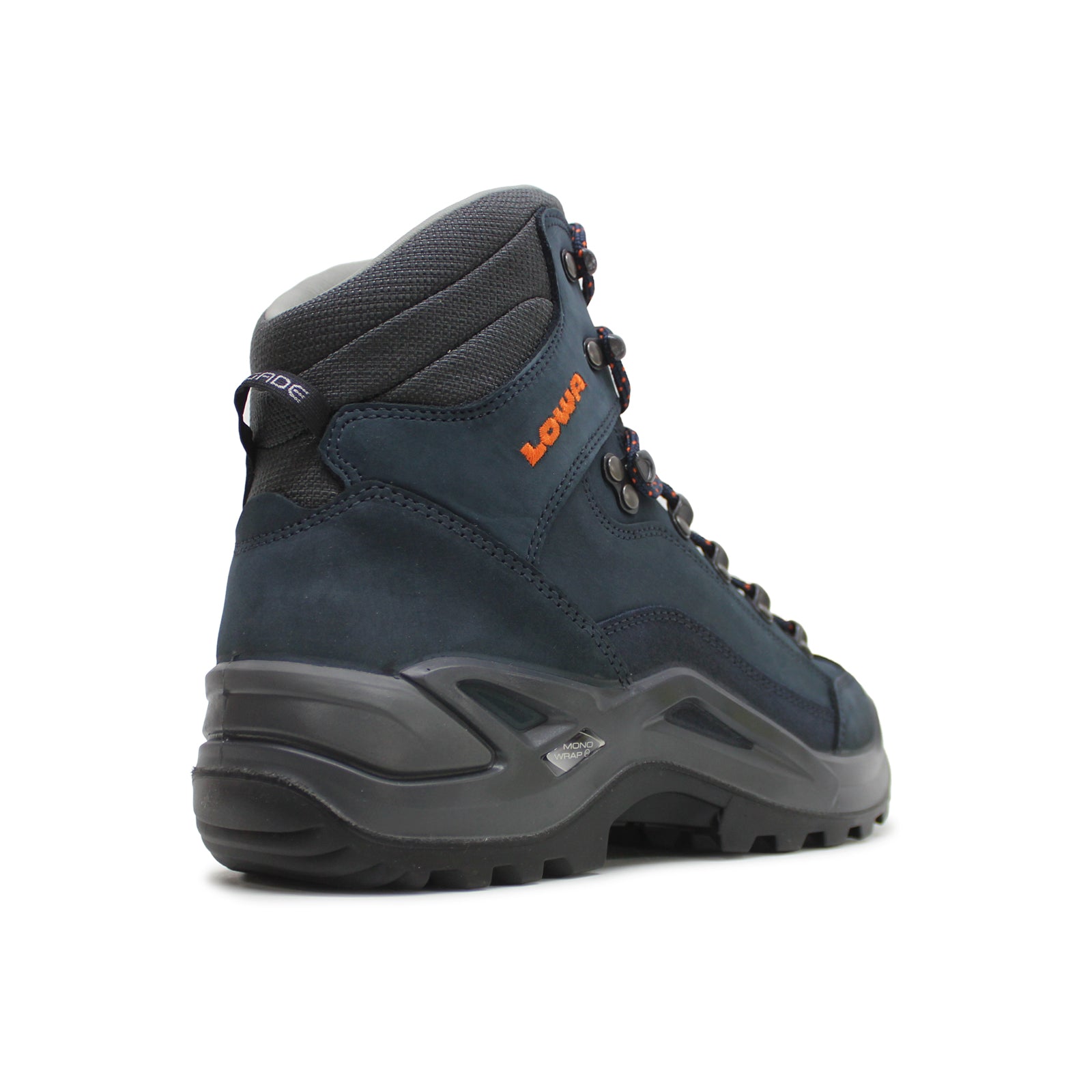 Lowa Renegade LL MID 310845-6720 Nubuck Mens Boots - Dark Blue Orange - 42.5#color_dark blue orange