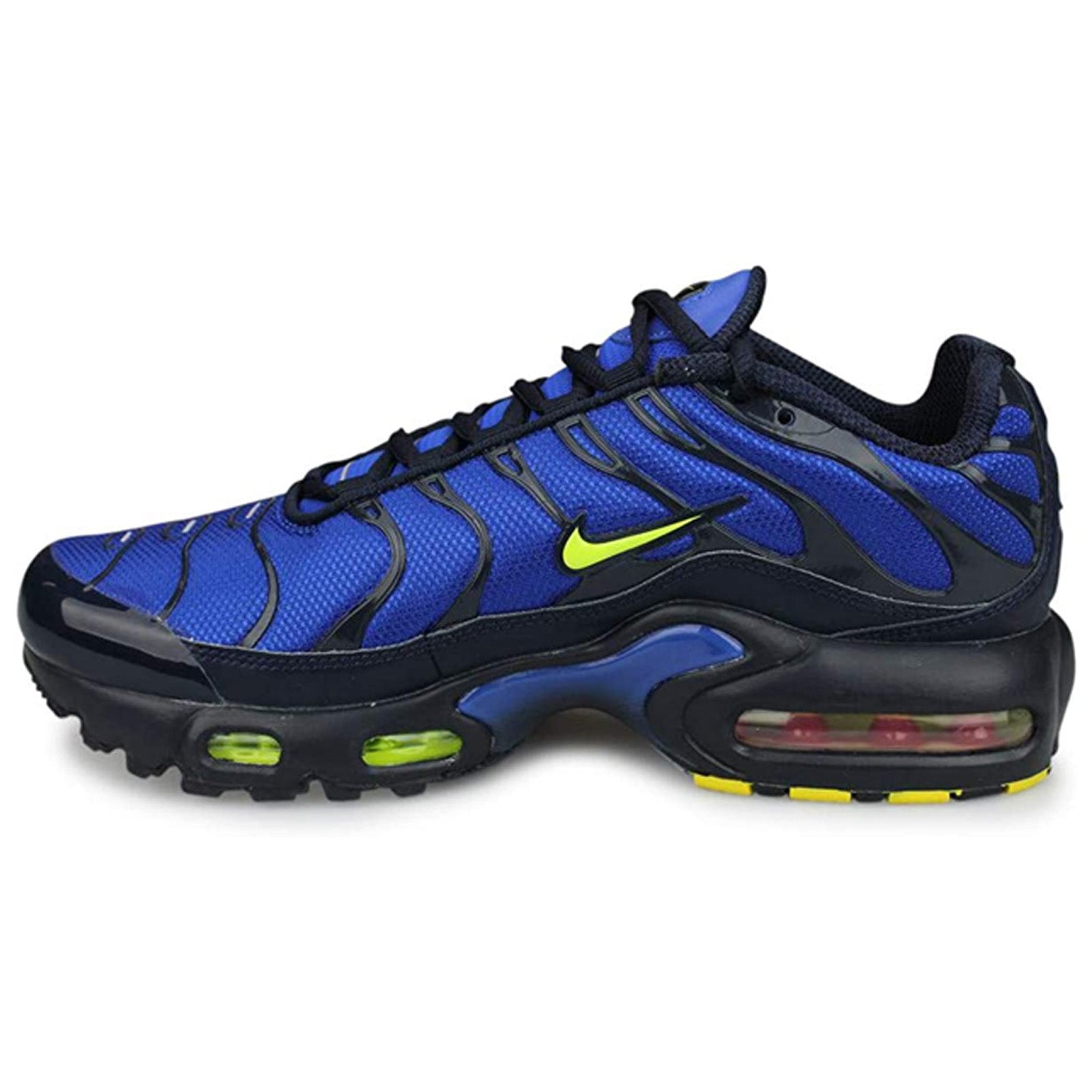 Nike Air Max Plus GS CD0609-401 Synthetic Textile Youth Trainers - Hyper Royal Volt Obsidian - 39#color_hyper royal volt obsidian