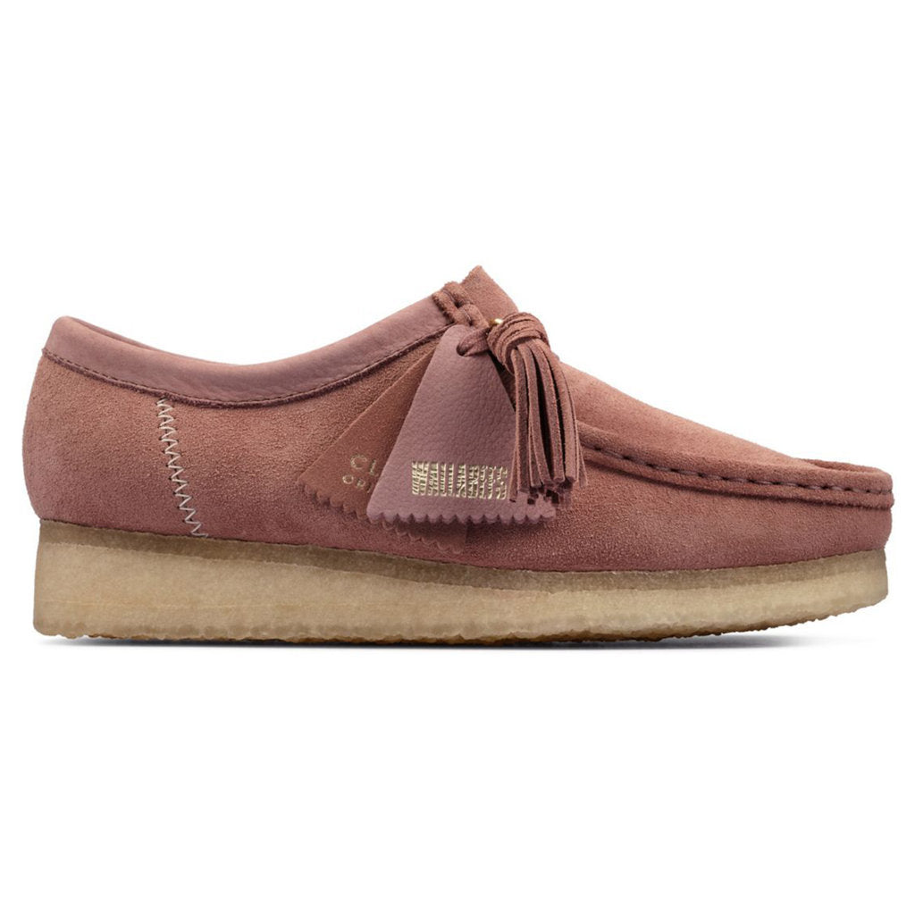 Clarks Originals Wallabee Suede Leather Womens Shoes#color_dusty pink