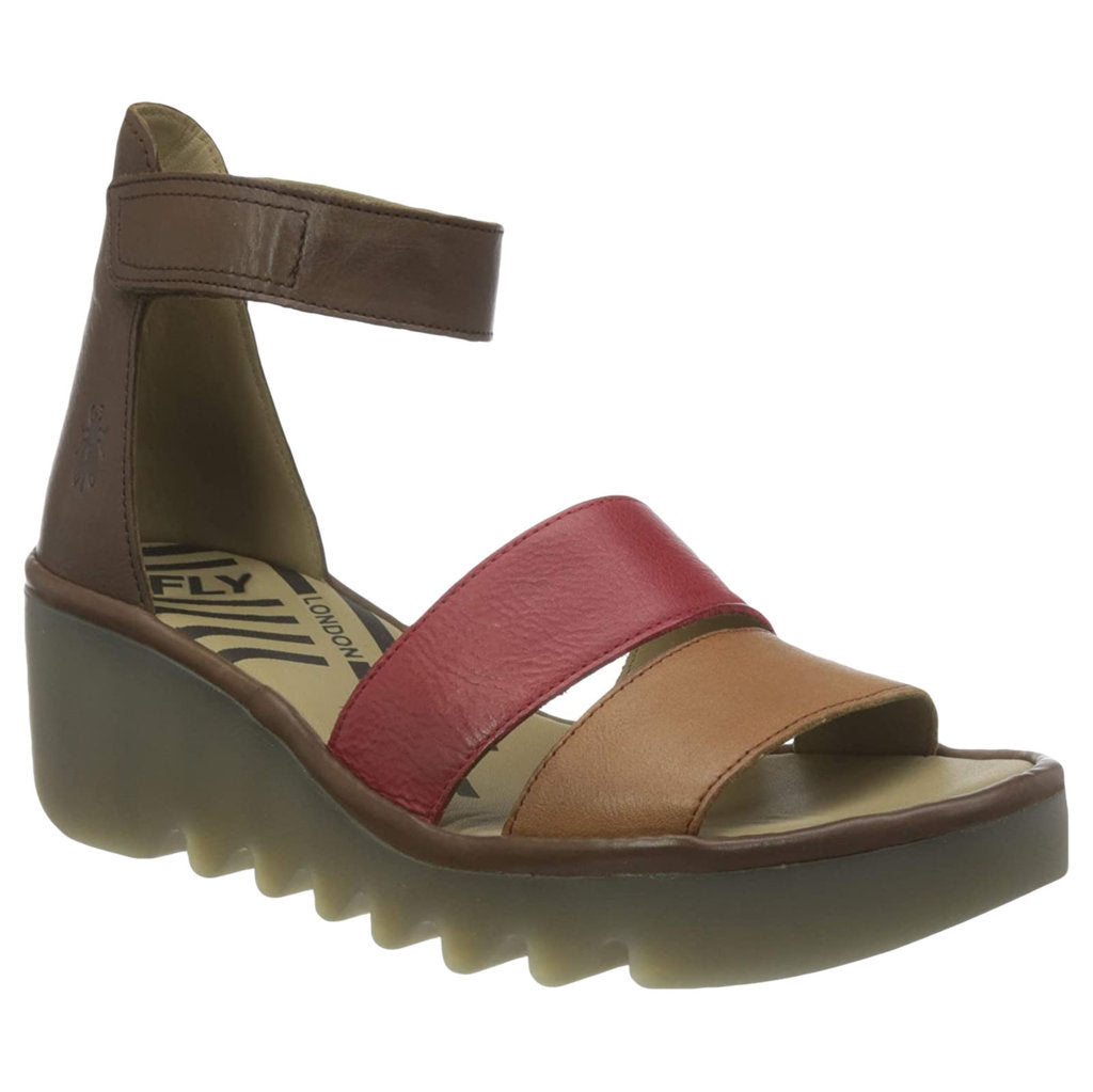 Fly London BONO290FLY Leather Womens Sandals#color_tan cherry red brown