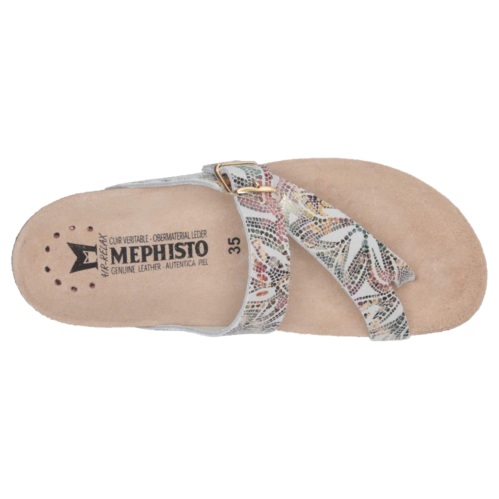 Mephisto Helen Printed Leather Womens Sandals#color_Multicoloured Pompei