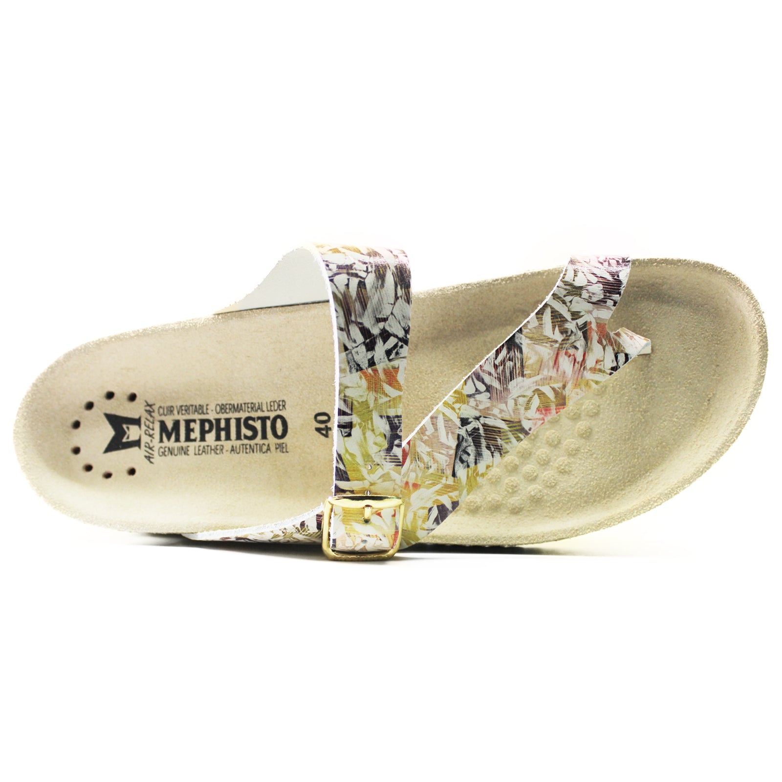 Mephisto Helen Printed Leather Womens Sandals#color_Jamaica Multicoloured