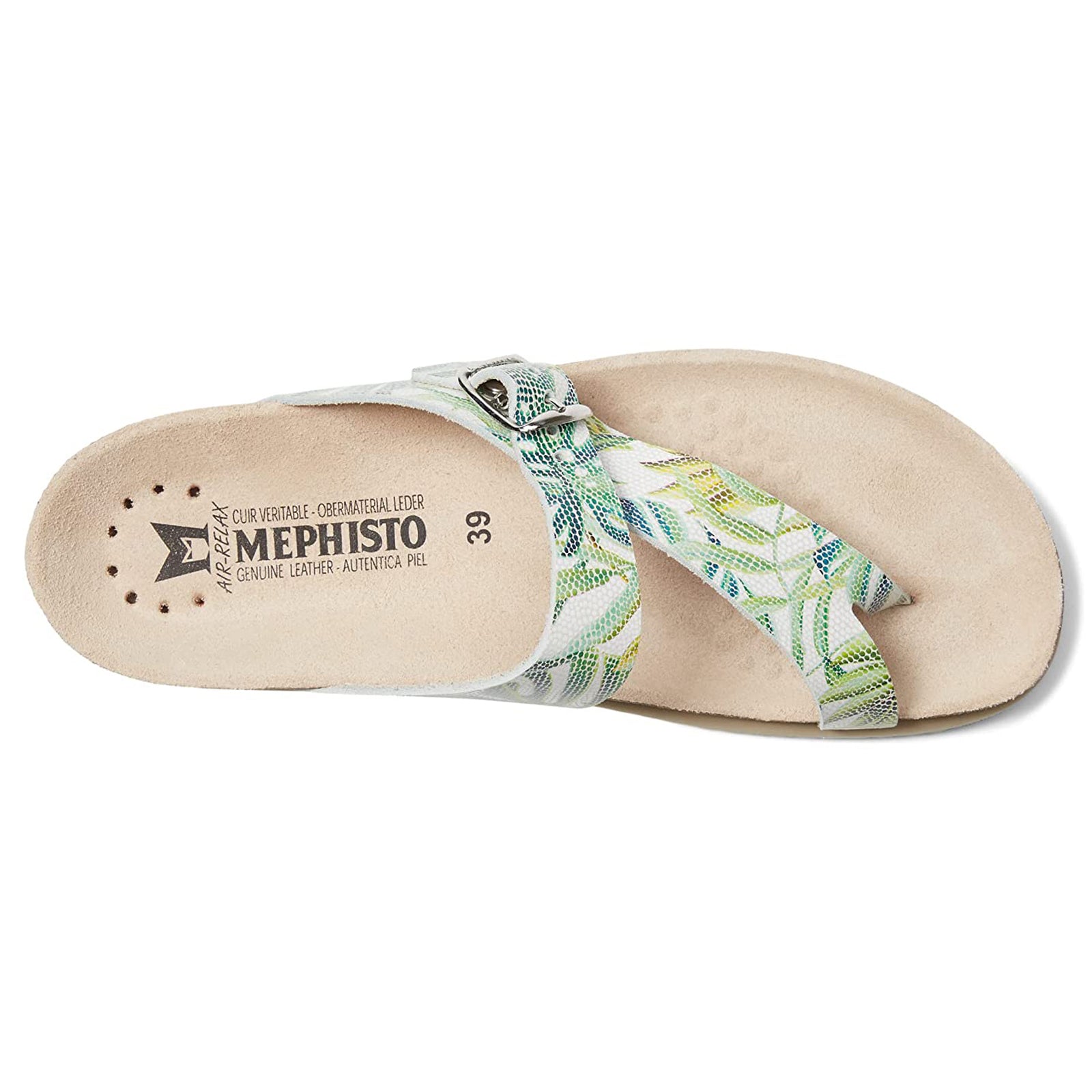 Mephisto Helen Printed Leather Womens Sandals#color_green