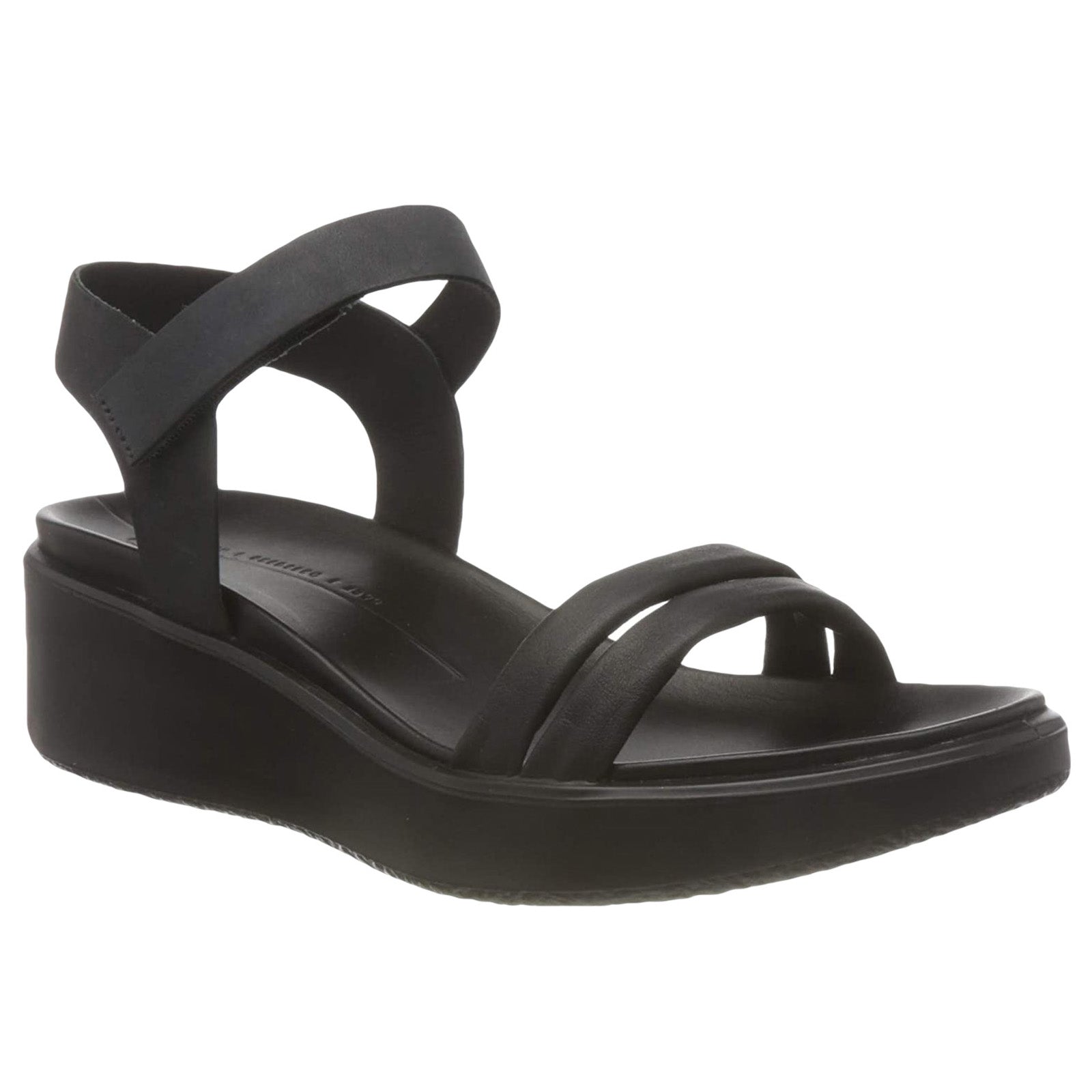 Ecco Flowt Wedge LX 273303-51052 Leather Womens Sandals - Black - 40#color_black