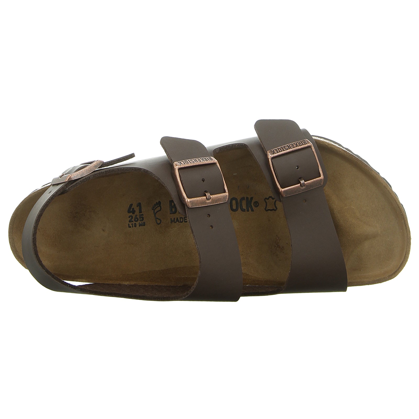 Birkenstock Milano BS 0034701 Birko-Flor Unisex Sandals - Dark Brown - 38#color_dark brown