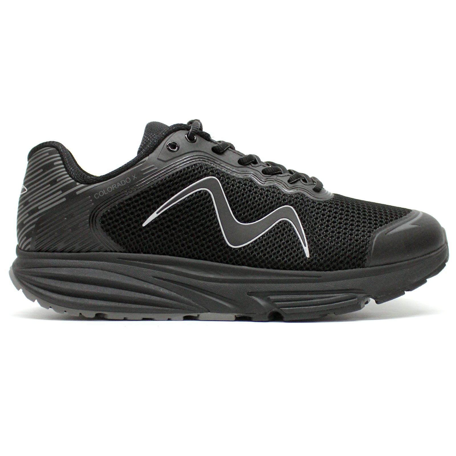 MBT Colorado X Synthetic Leather Mens Trainers#color_black black