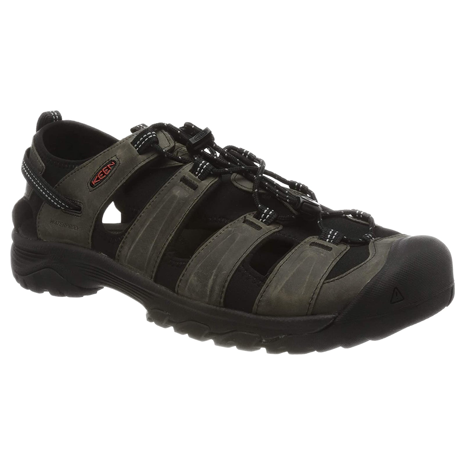 Keen Targhee III 1022428 Leather Textile Mens Sandals - Grey Black - 44#color_grey black