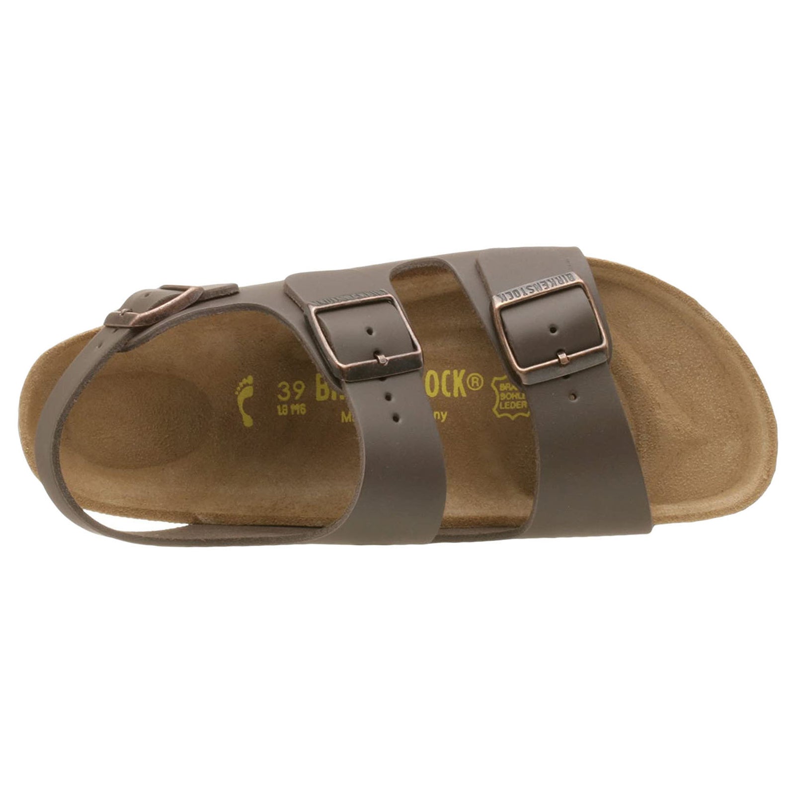 Birkenstock Milano 0034101 Leather Unisex Sandals - Dark Brown - 41#color_dark brown