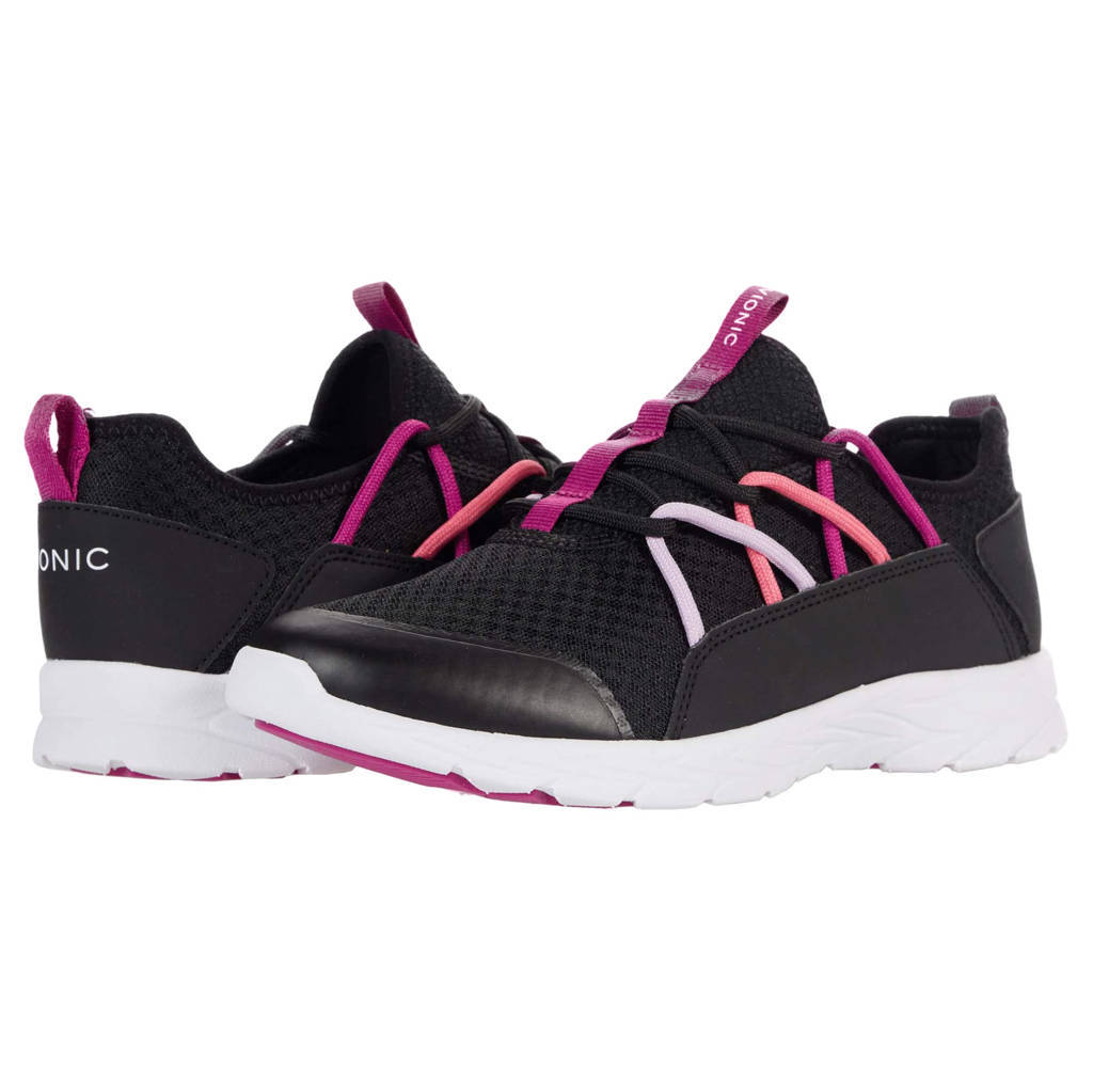 Vionic Brisk Zeliya Synthetic Textile Womens Sneakers#color_black pink