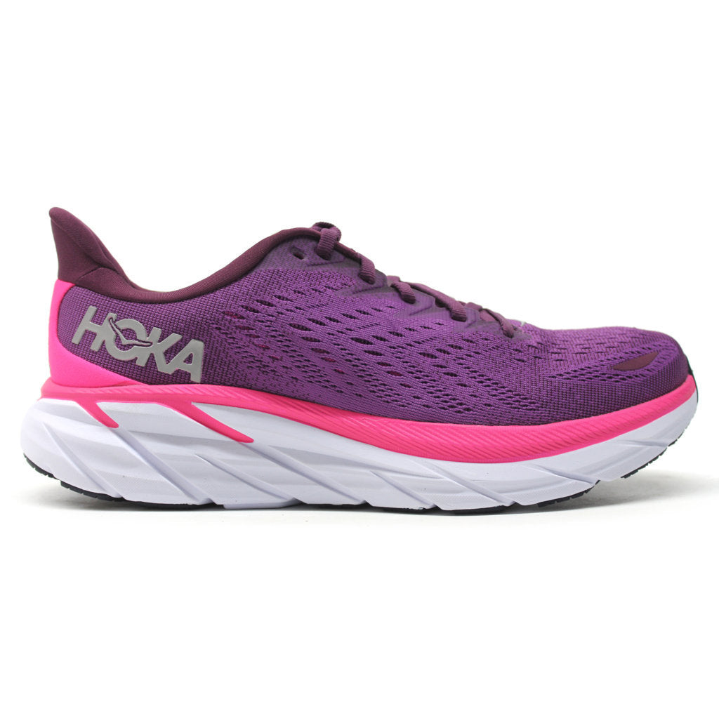 Hoka One One Clifton 8 Textile Womens Sneakers#color_grape wine beautyberry