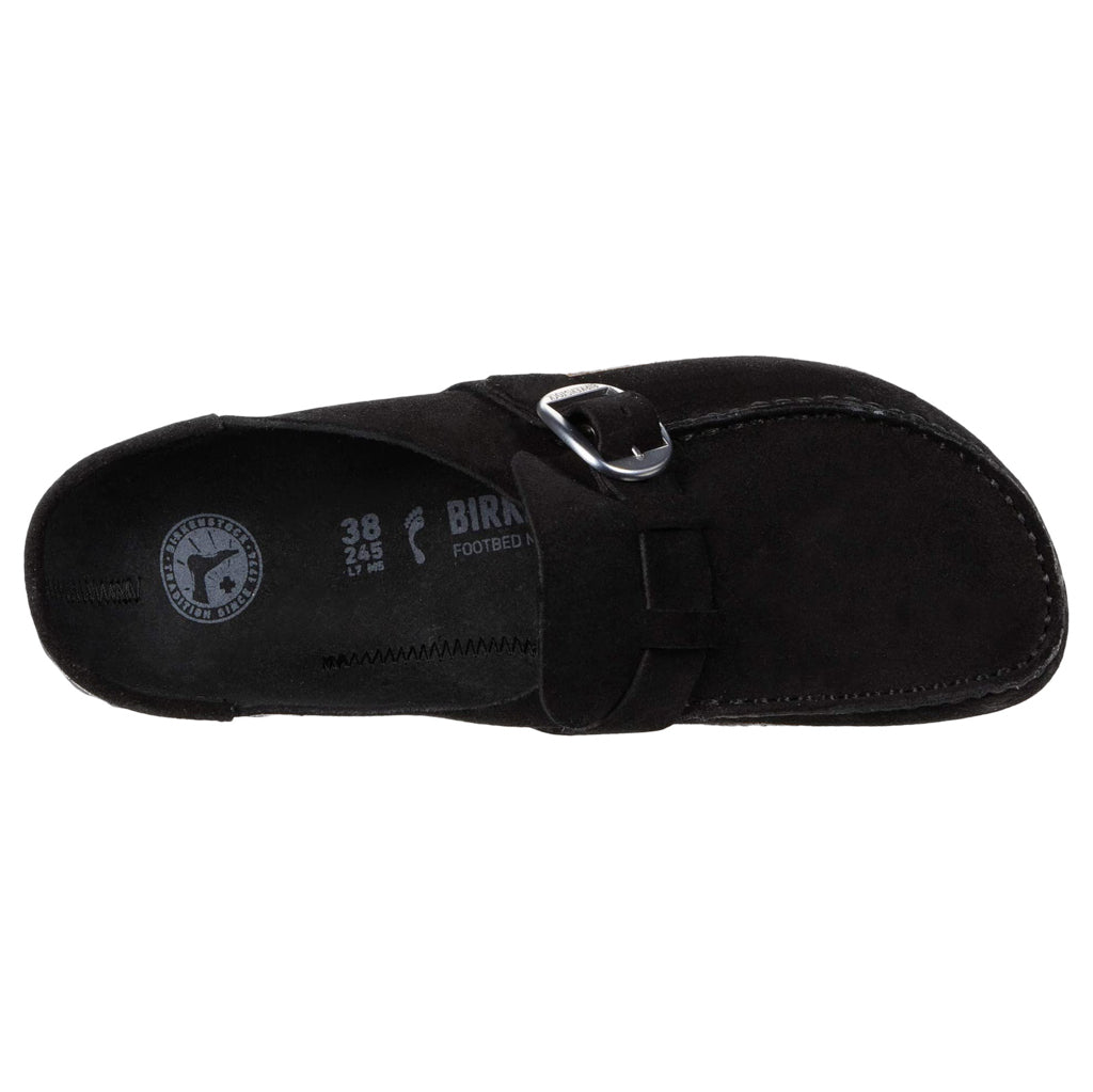 Birkenstock Buckley Suede Leather Unisex Sandals#color_black