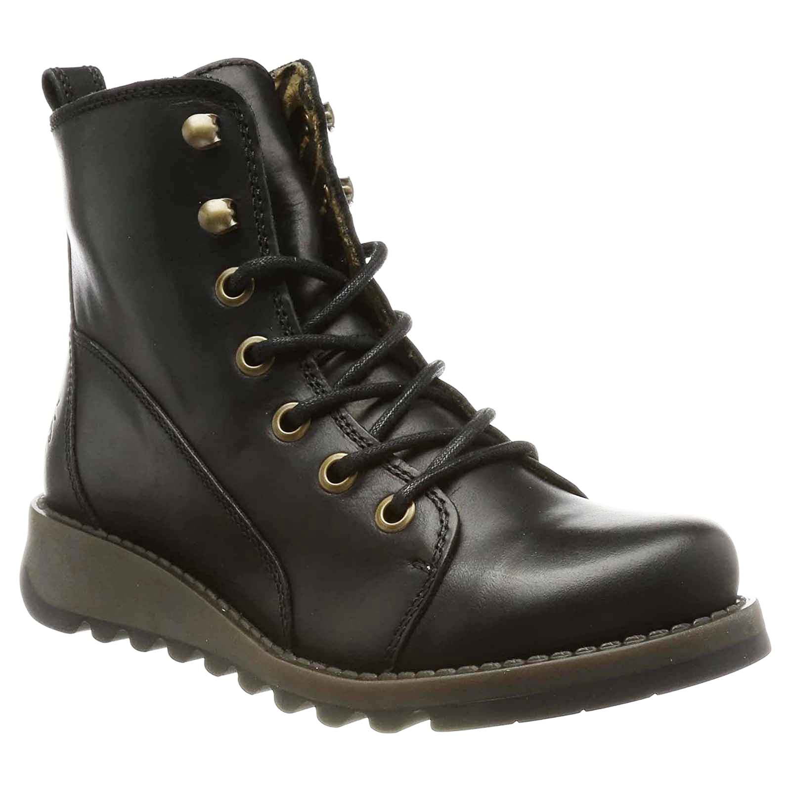 Fly London SORE813FLY P144813000 Rug Leather Womens Boots - Black - 40#color_black