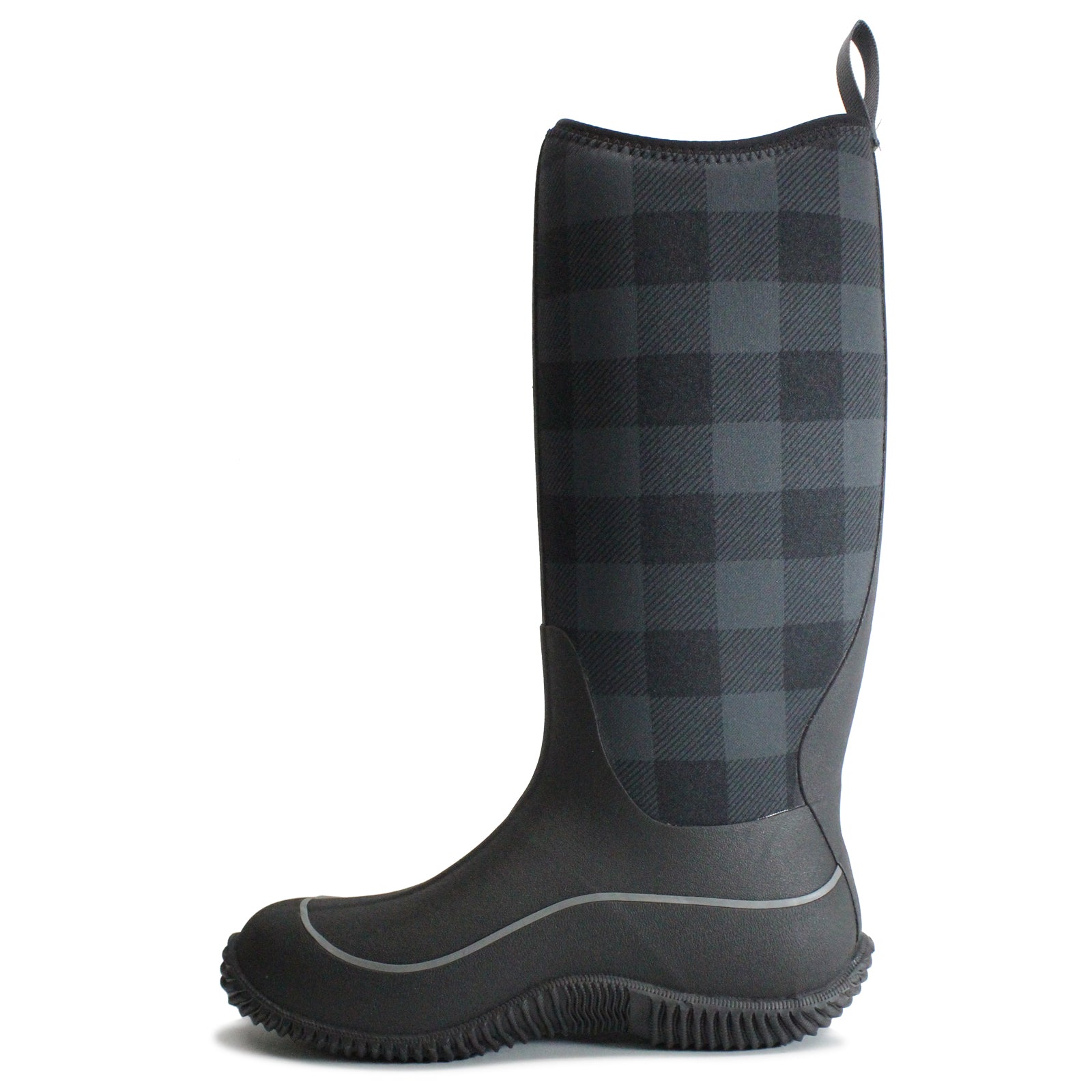 Muck Boot Hale Synthetic Rubber Womens Boots#color_black grey plaid