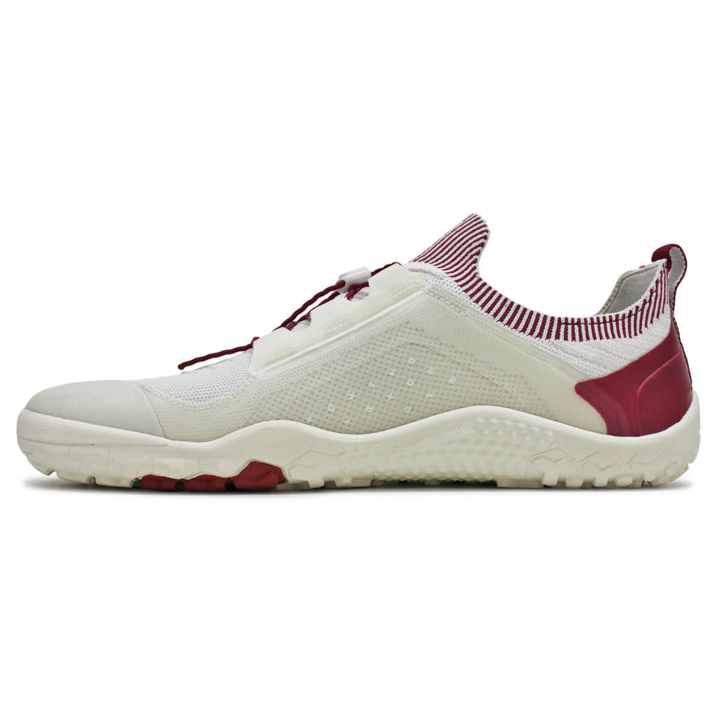Vivobarefoot Primus Trail Knit FG Textile Synthetic Mens Sneakers#color_limestone red rumba