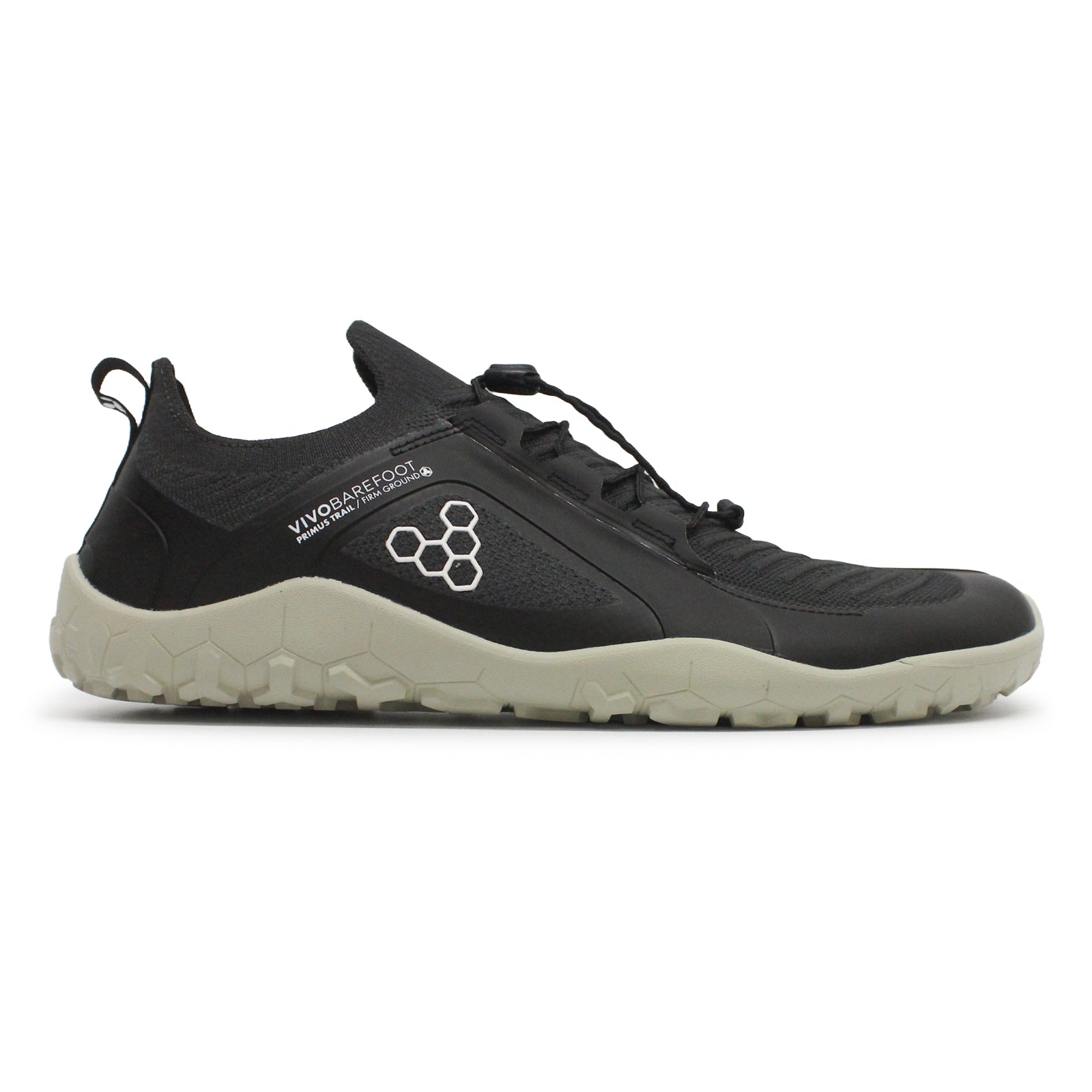 Vivobarefoot Primus Trail Knit FG Textile Synthetic Mens Trainers#color_obsidian sandstone