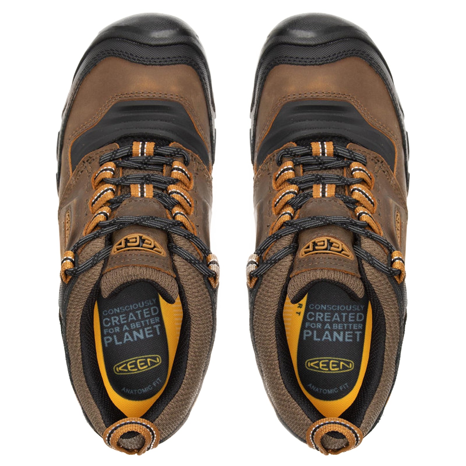 Keen Ridge Flex 1025667 Leather Textile Mens Shoes - Bison Golden Brown - 43#color_bison golden brown