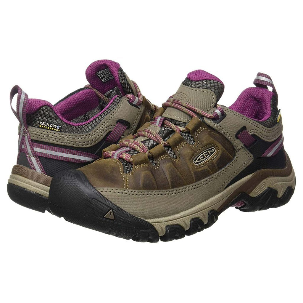 Keen Targhee III Waterproof Leather Women's Hiking Sneakers#color_weiss boysenberry