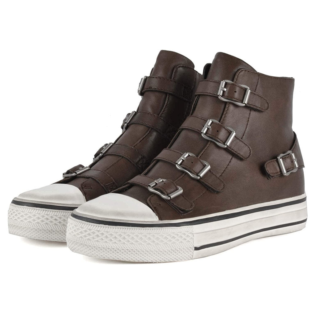 Ash Virgin Nappa Leather Women's High-Top Sneakers#color_fango