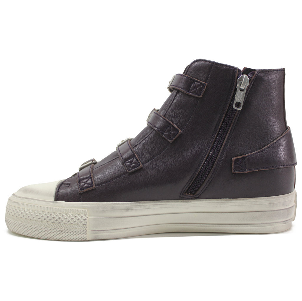 Ash Virgin Nappa Leather Women's High-Top Sneakers#color_plum