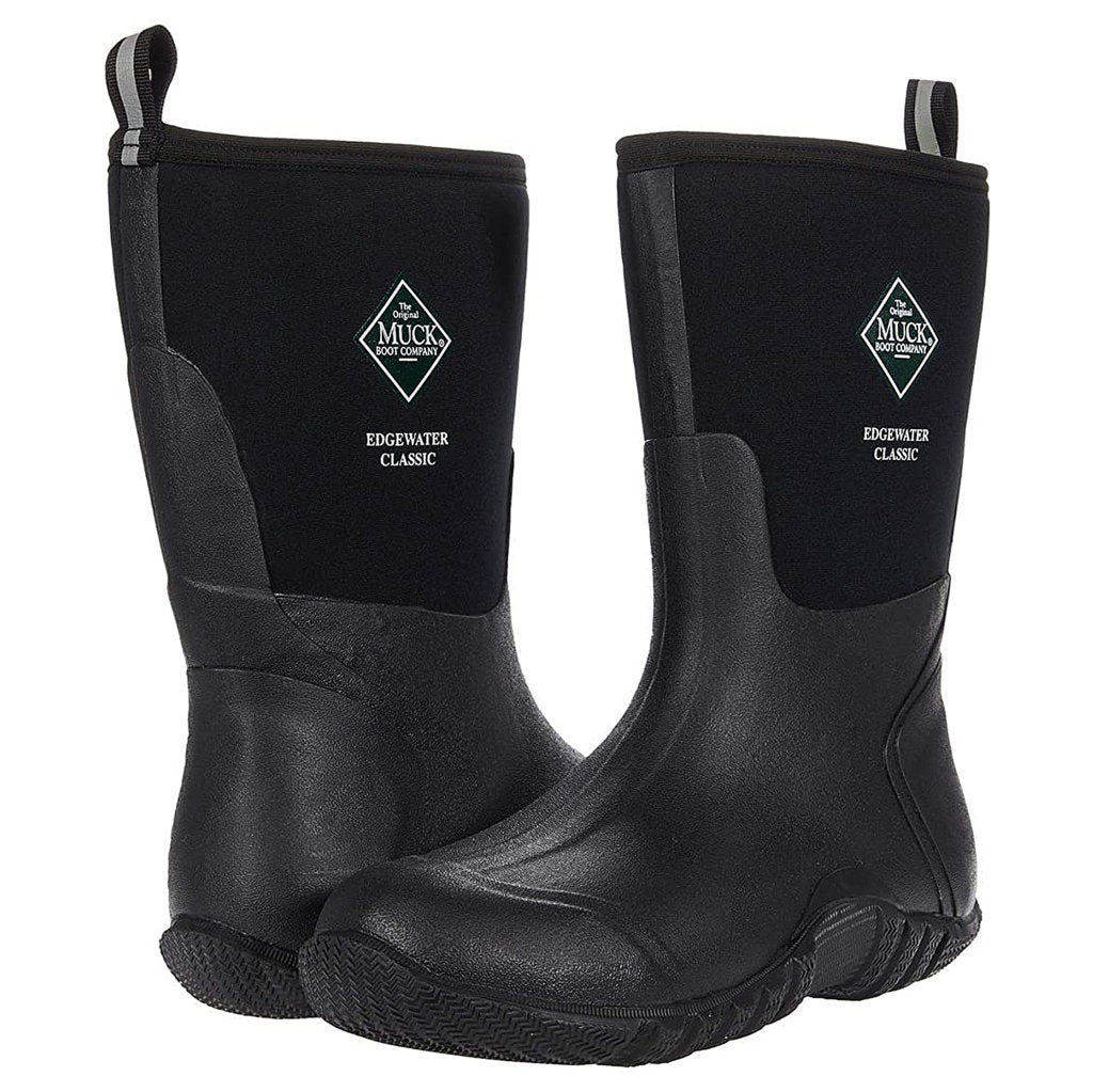 Muck Boot Edgewater Classic Mid Rubber Synthetic Mens Boots#color_black