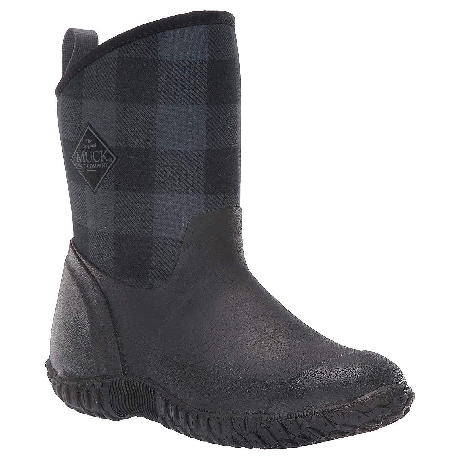 Muck Muckster II Mid WM2-1PLD Rubber Synthetic Womens Boots - Black Grey Plaid - 39-40#color_black grey plaid