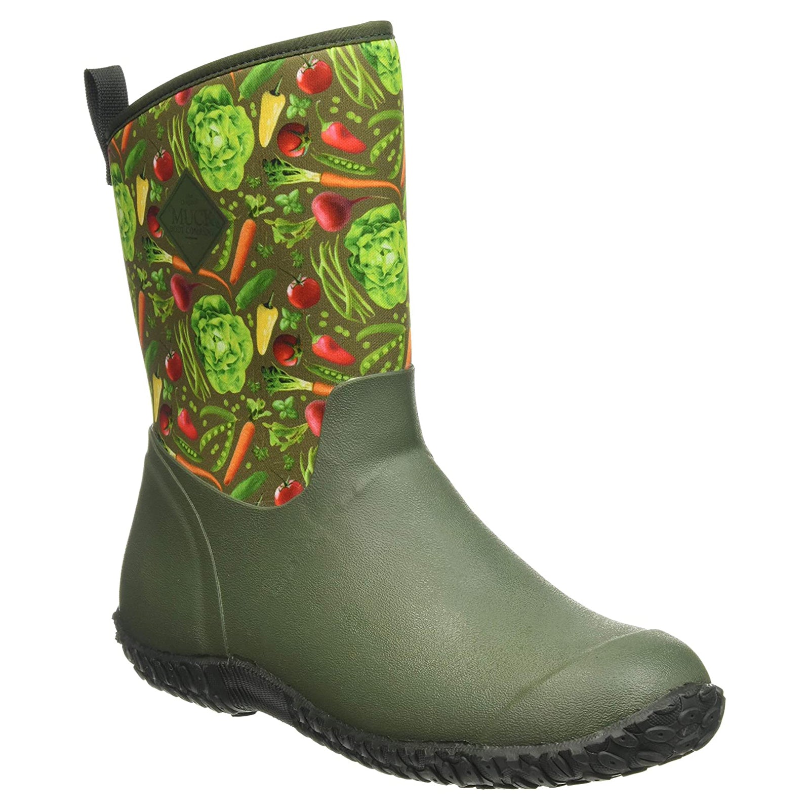 Muck Boot Muckster II Mid WM2-302 Rubber Synthetic Womens Boots - Green Veggie Print - 38#color_green veggie print