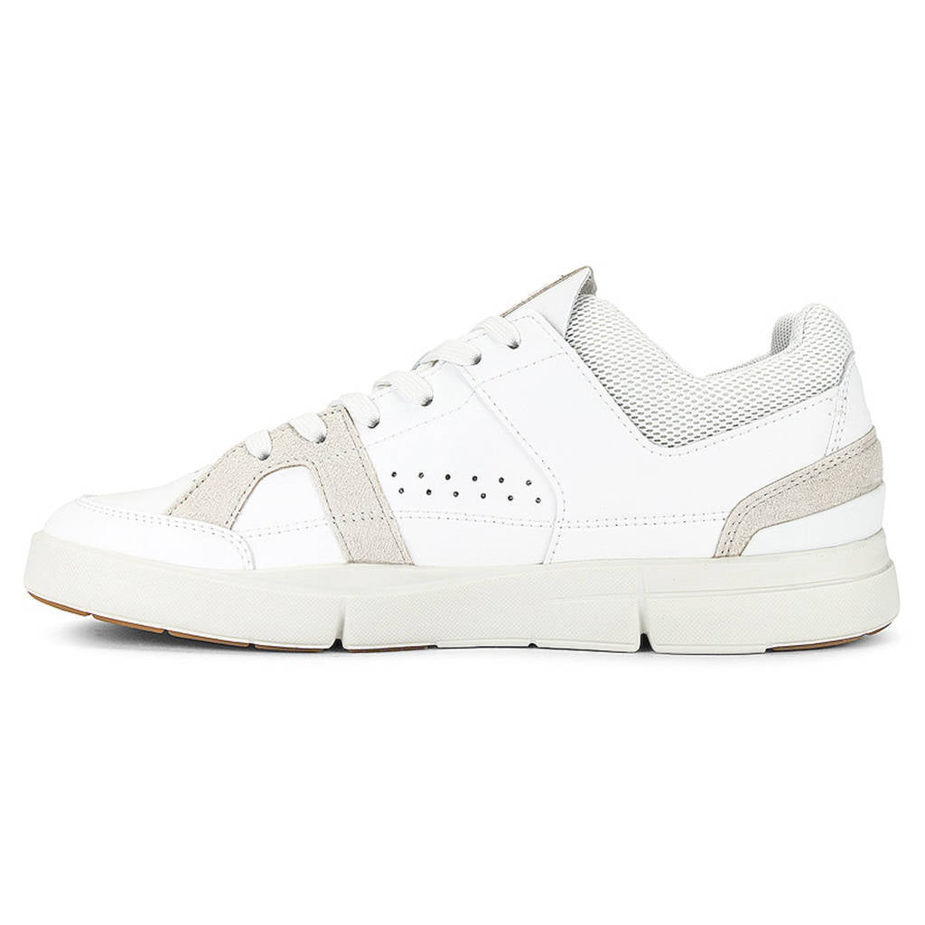 On The Roger Clubhouse Synthetic Leather Womens Sneakers#color_white sand