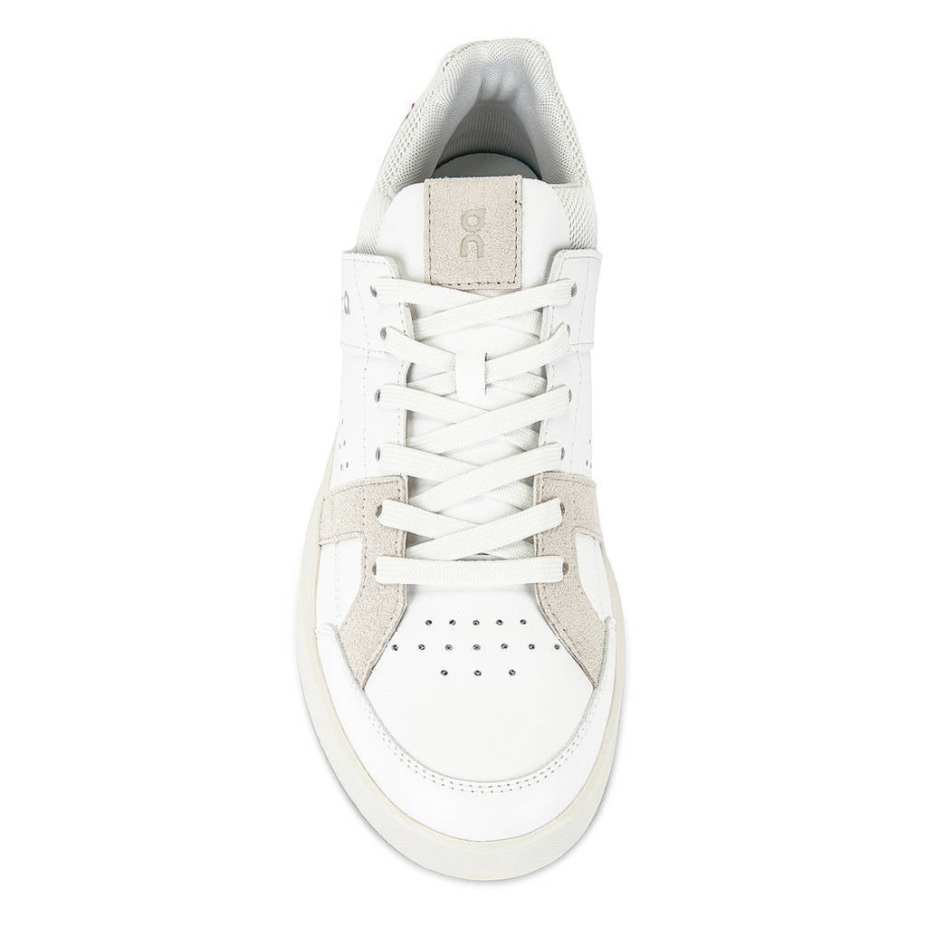 On The Roger Clubhouse Synthetic Leather Womens Sneakers#color_white sand