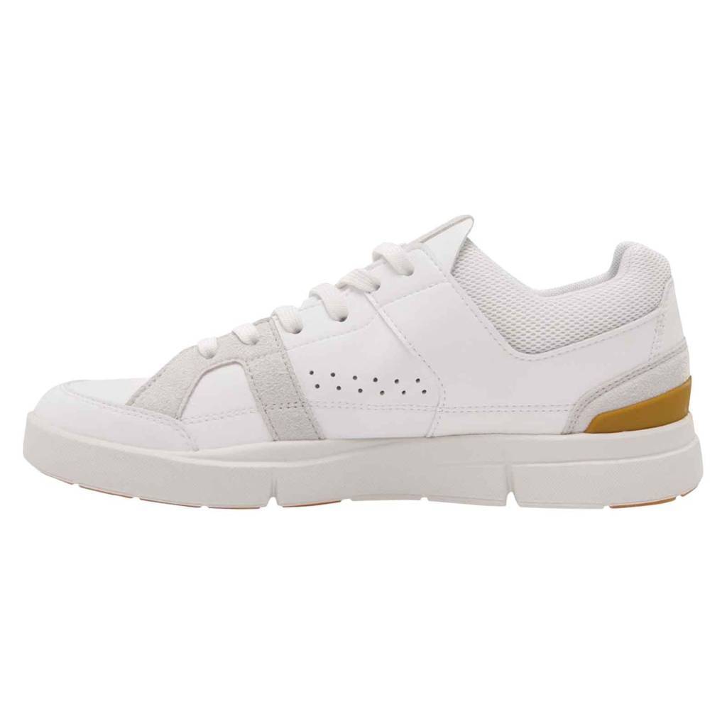 On The Roger Clubhouse Synthetic Leather Womens Sneakers#color_white bronze