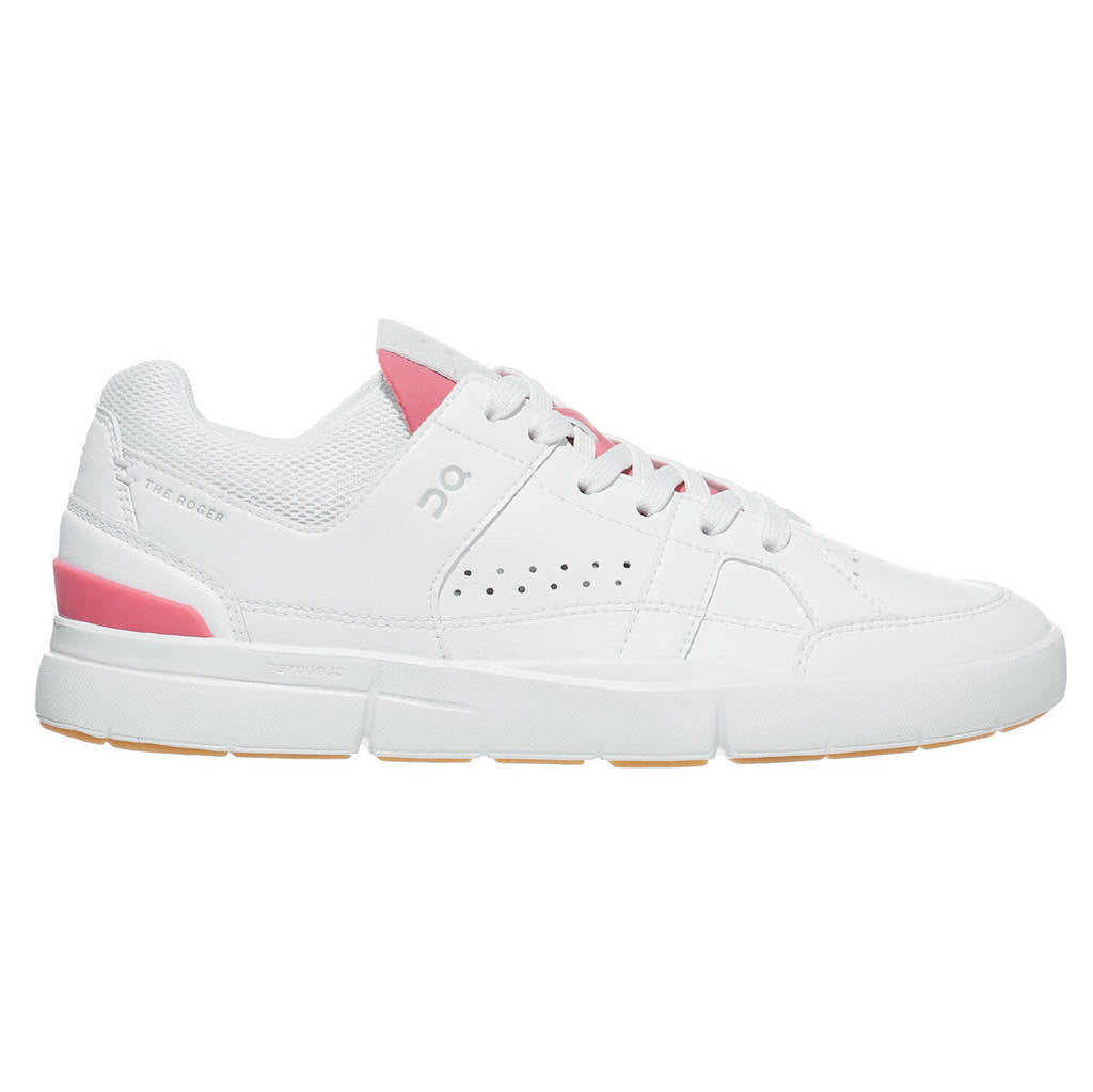 On The Roger Clubhouse Synthetic Leather Womens Sneakers#color_white rosewood