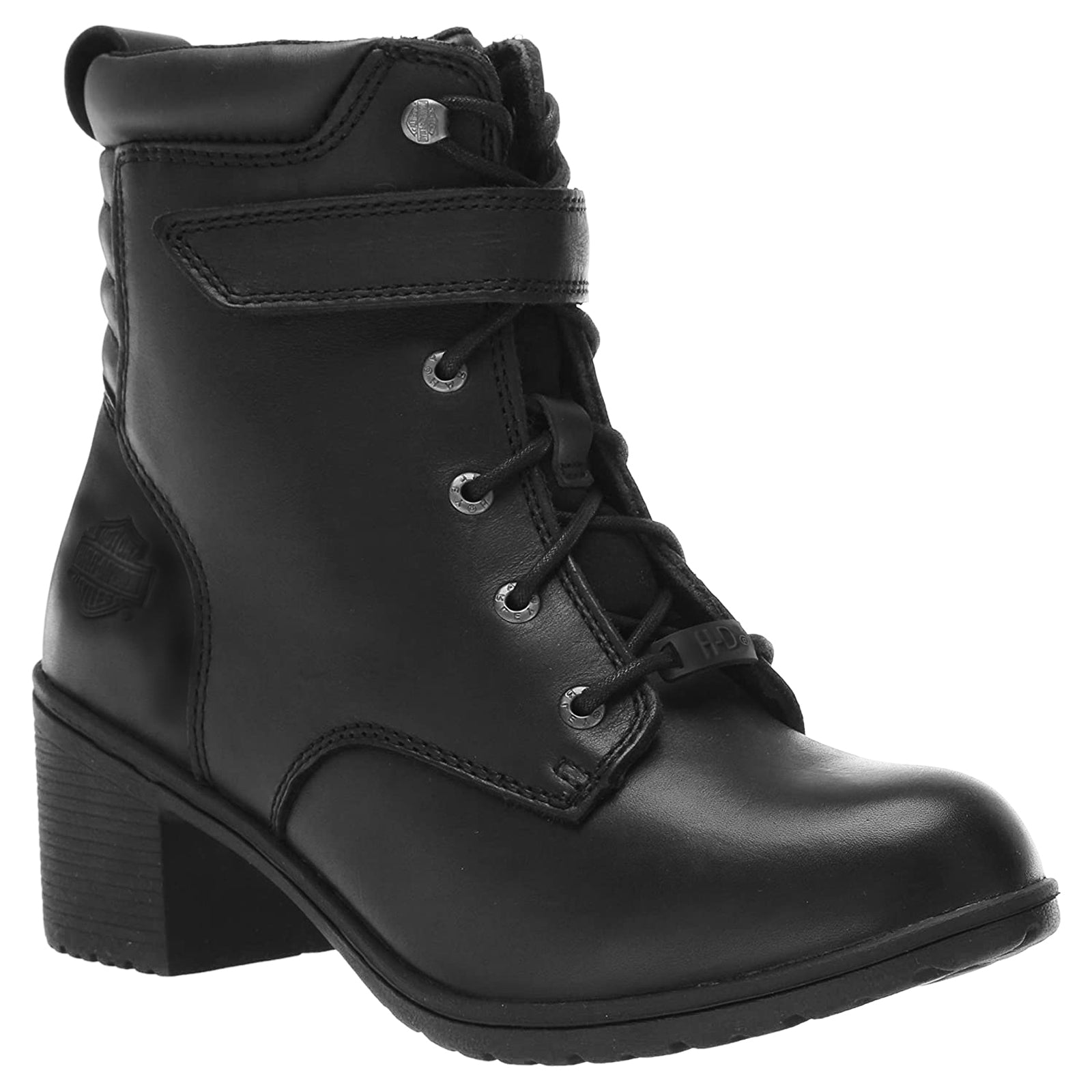 Harley Davidson Fannin 5 Inch Lace D84642 Leather Womens Boots - Black - 38.5#color_black