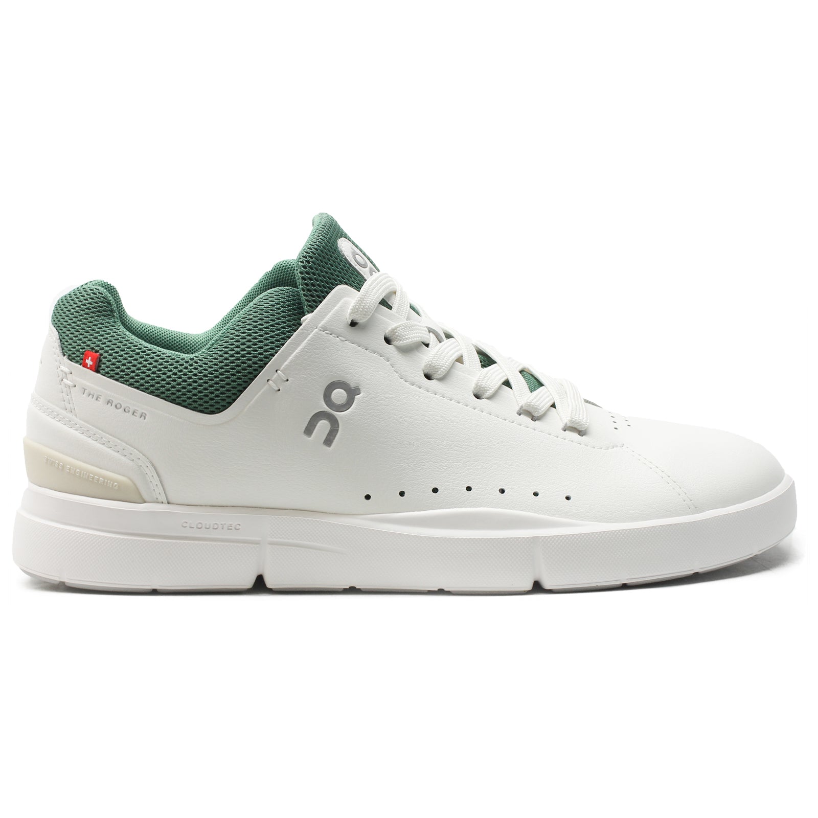 On Running The Roger Advantage Textile Men's Low-Top Sneakers#color_white green