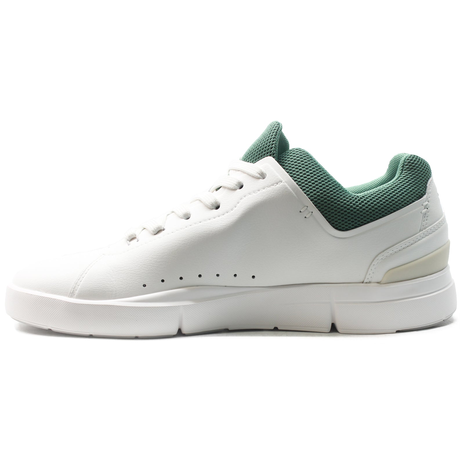 On Running The Roger Advantage Textile Men's Low-Top Sneakers#color_white green