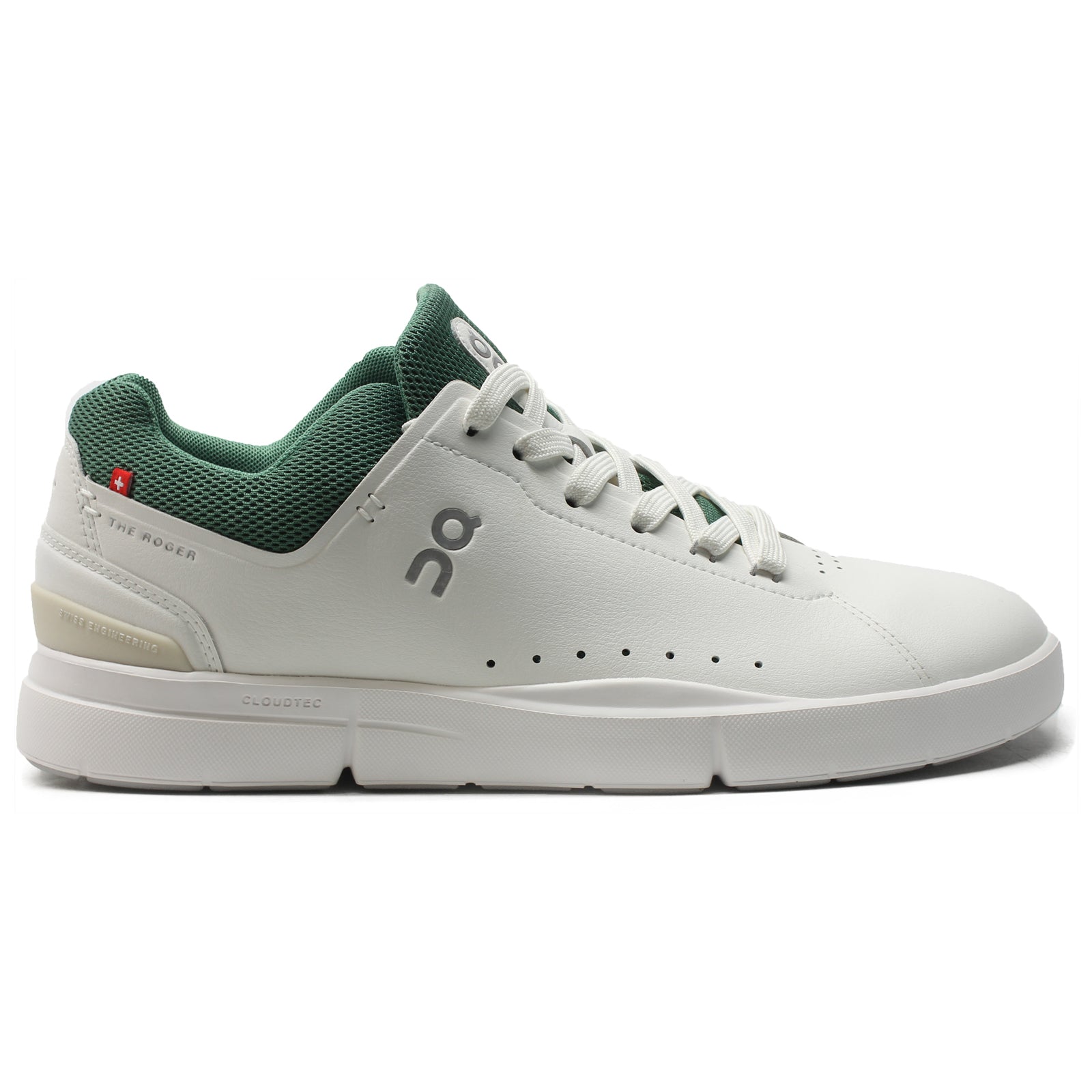 On The Roger Advantage 48-98514 Textile Synthetic Womens Trainers - White Green - 41#color_white green