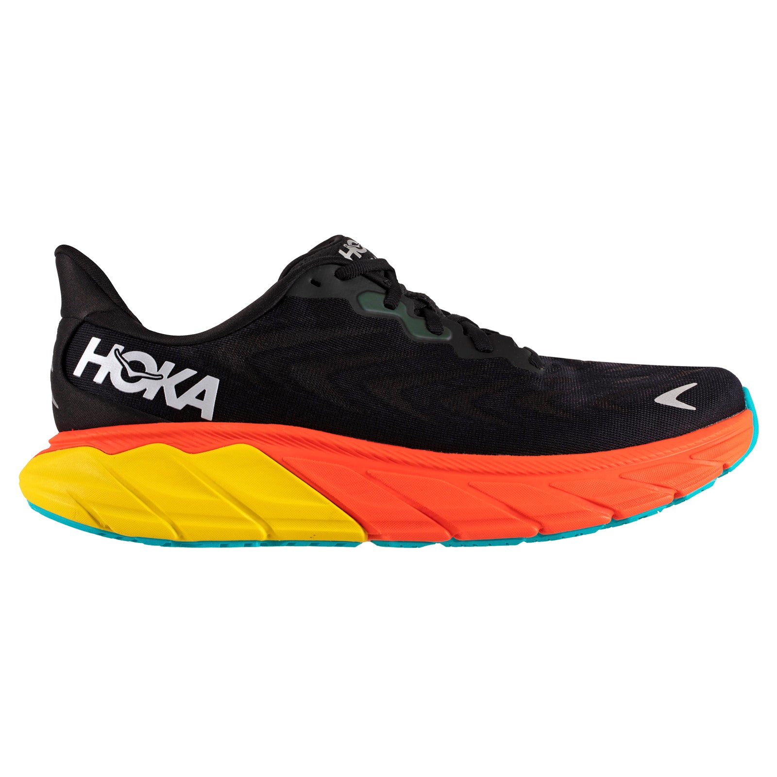 Hoka Arahi 6 1123194-BFLM Textile Mens Trainers - Black Flame - 7.5#color_black flame