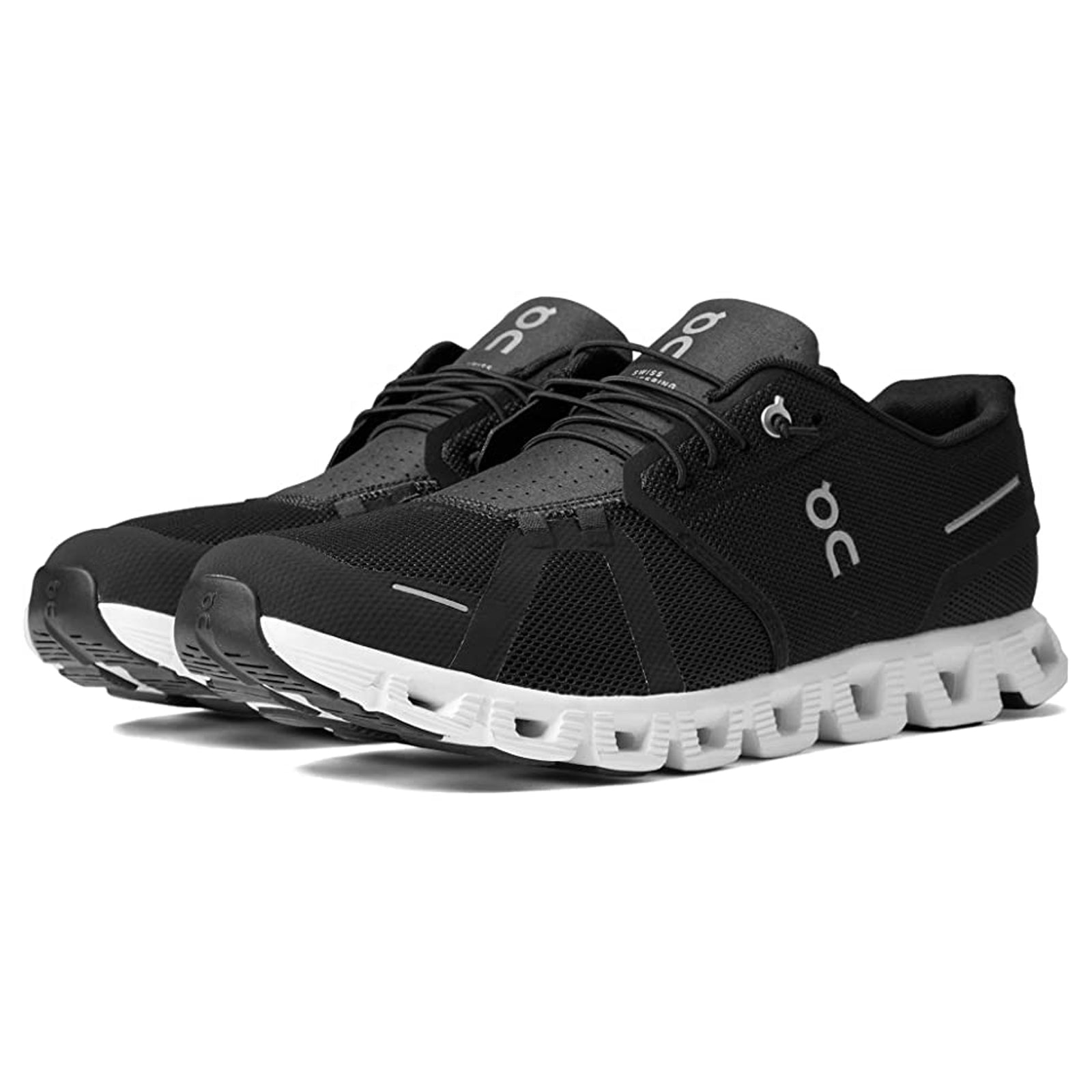 On Cloud 5 59-98919 Textile Synthetic Mens Trainers - Black White - 46#color_black white