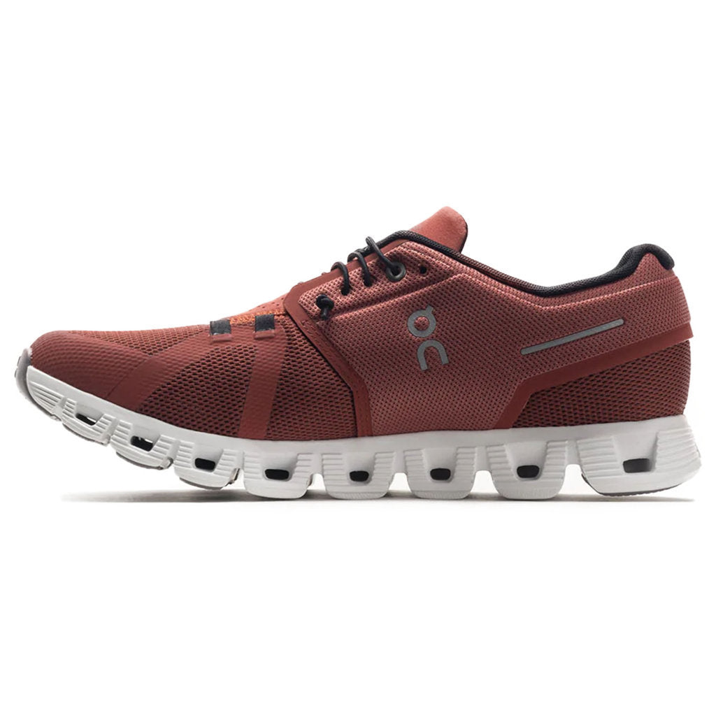 On Cloud 5 Textile Synthetic Mens Sneakers#color_ruby rust