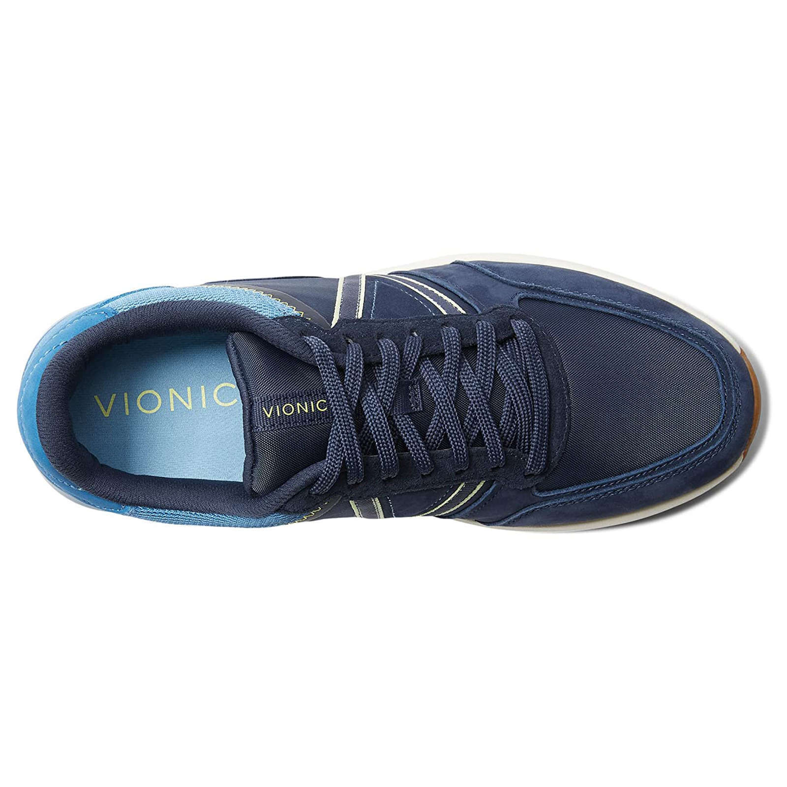 Vionic Bradey Leather Textile Mens Sneakers#color_navy sky